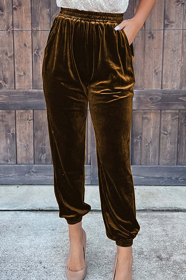 Pantalones de bolsillo de terciopelo