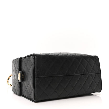 Caviar Quilted Medium Chanel 25 Handbag Black