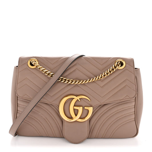 Calfskin Matelasse Medium GG Marmont Shoulder Bag Porcelain Rose