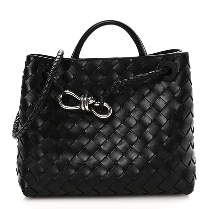 Nappa Intrecciato Small Andiamo Shoulder Bag Black