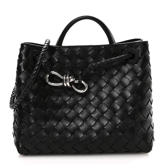 Nappa Intrecciato Small Andiamo Shoulder Bag Black