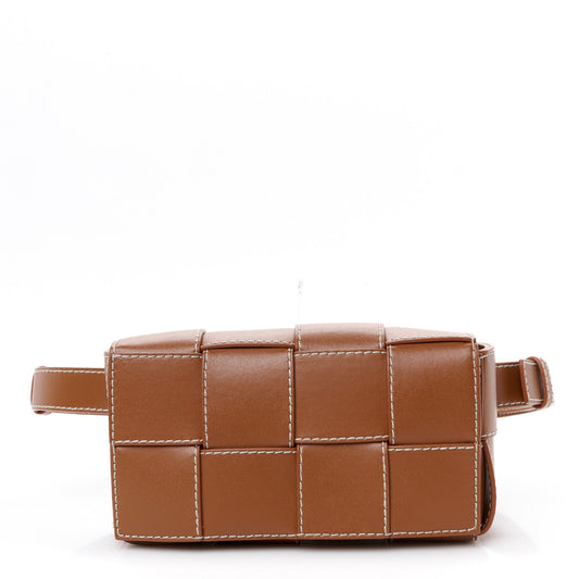 Calfskin Maxi Intreccio Mini Cassette Belt Bag Wood