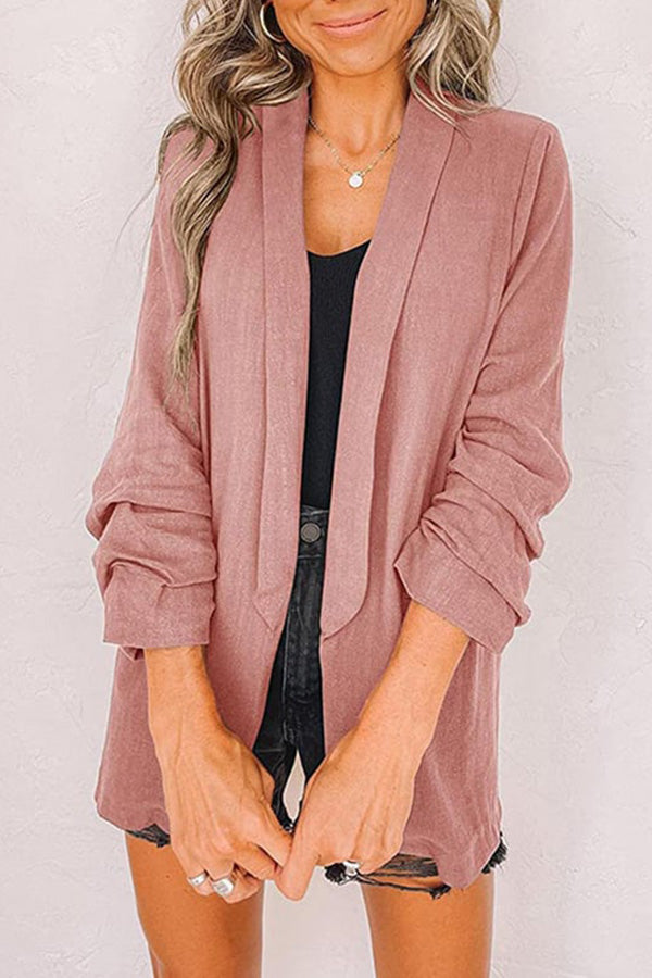 Chaqueta de punto con solapa lisa y bolsillo falso