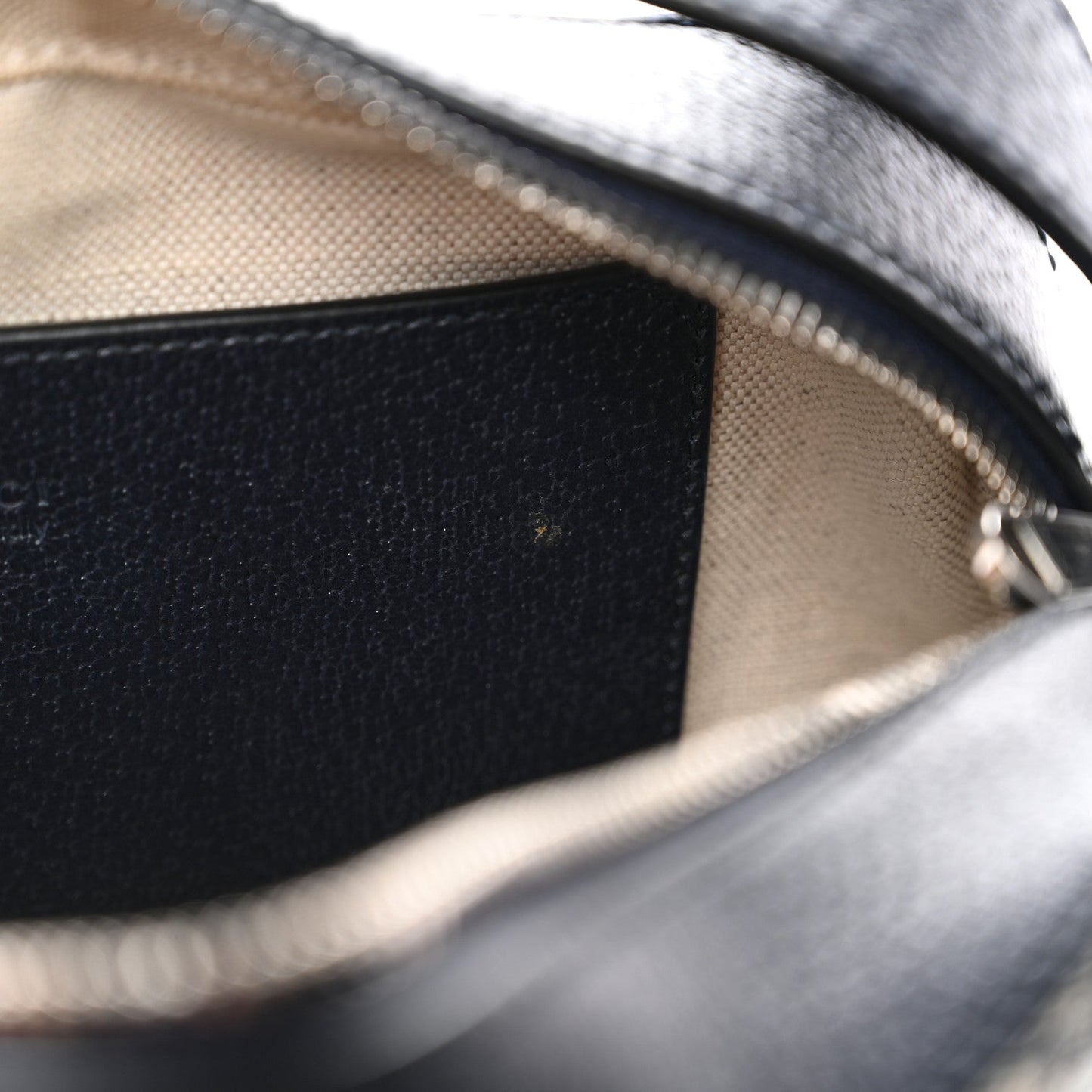 GG Supreme Monogram Textured Dollar Calfskin Web Small Ophidia Camera Bag Beige Blue