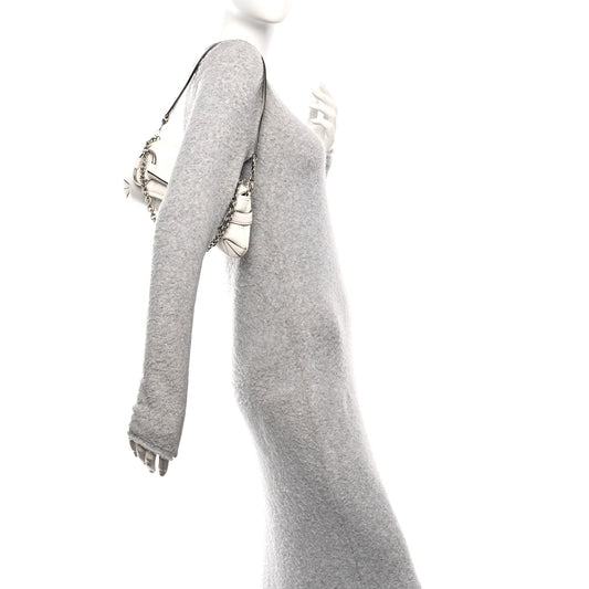 Nappa Vertical Matelasse Small Maxi Horsebit Chain Shoulder Bag Great White