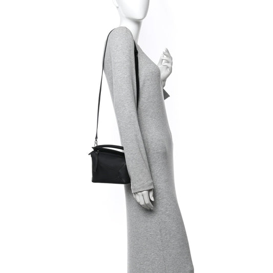 Calfskin Mini Puzzle Bag Black