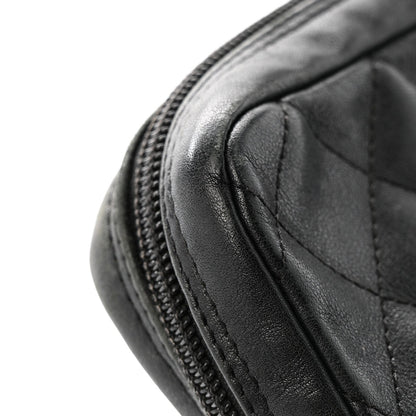 Calfskin Quilted Large Cambon Messenger Black White