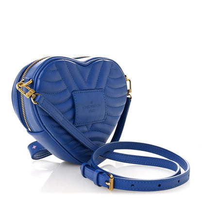 Calfskin New Wave Heart Bag Bleu Neon