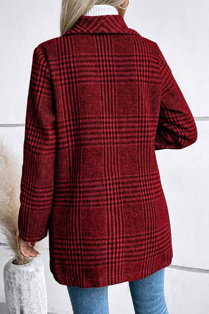 Chaqueta de manga larga con cuello a cuadros de Style Collection