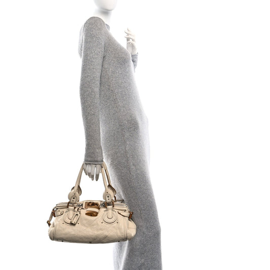 Calfskin Medium Paddington Satchel Ivory