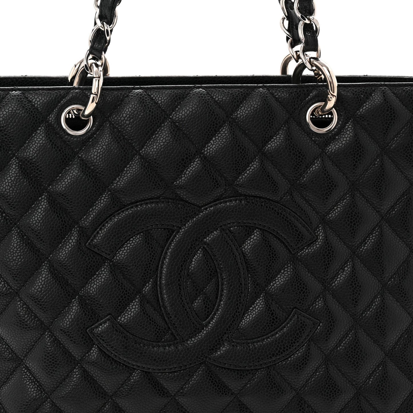 Caviar Quilted Grand Shopping Tote GST Black
