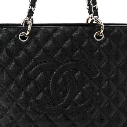 Caviar Quilted Grand Shopping Tote GST Black