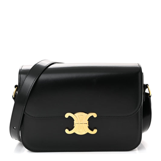 Shiny Calfskin Medium Triomphe Black