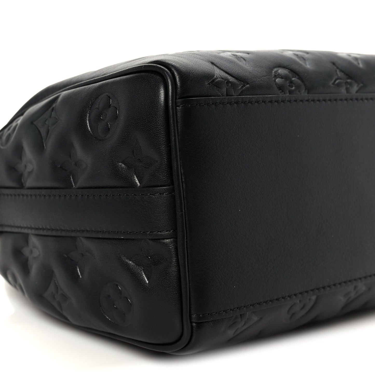 Lambskin Embossed Monogram Speedy 22 Bandouliere Black