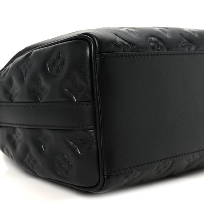 Lambskin Embossed Monogram Speedy 22 Bandouliere Black