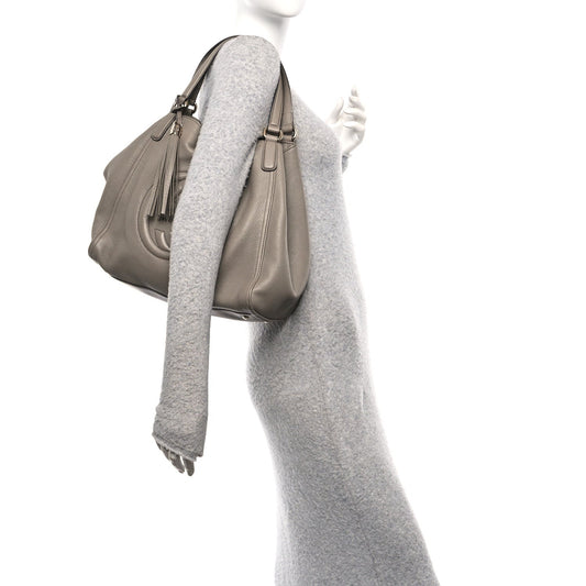 Pebbled Calfskin Medium Soho Shoulder Bag New Fango
