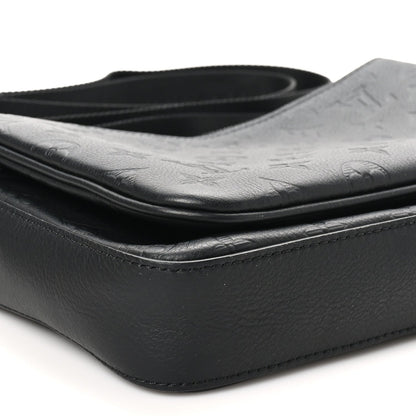 Calfskin Monogram Shadow Trio Messenger Black