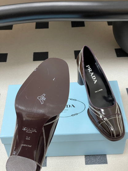 PRA 26SS Pump 70 Chocolate Brown Cowhide 593842