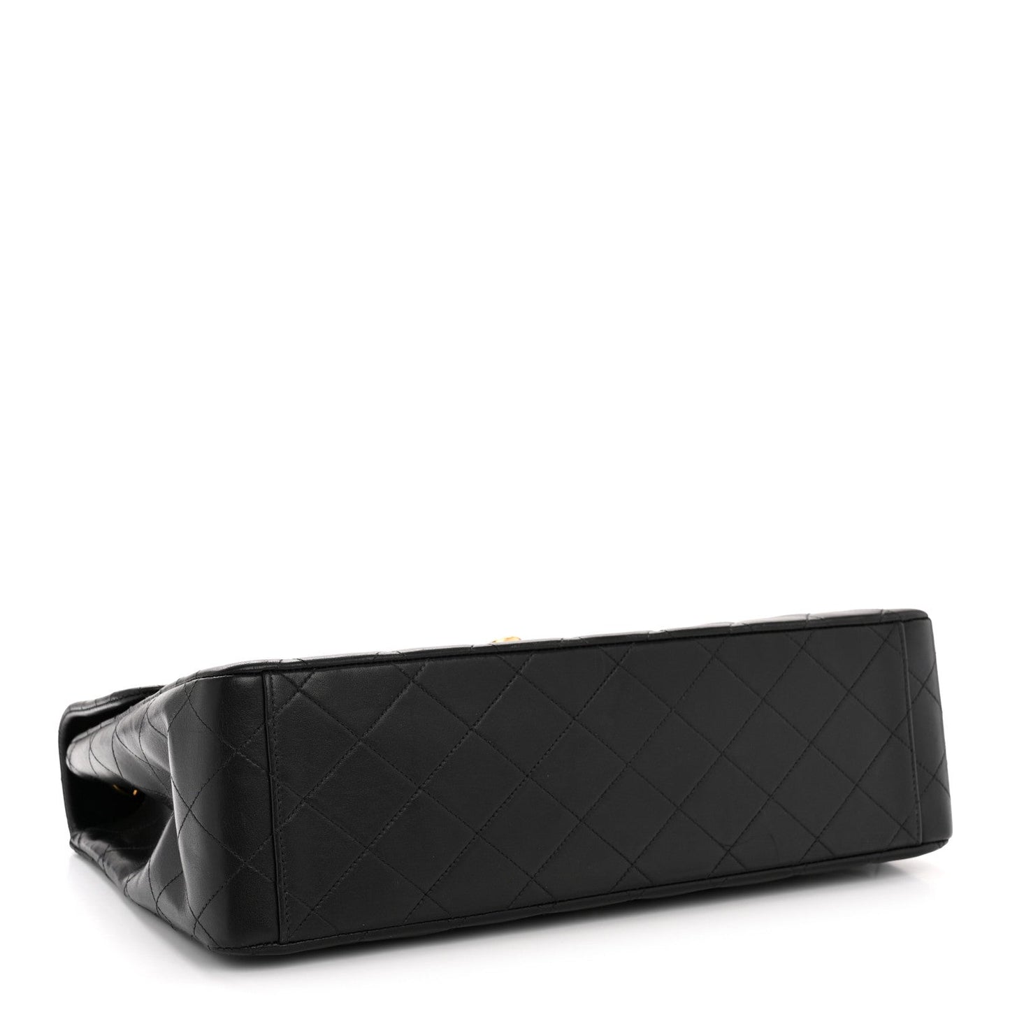 Lambskin Quilted XL Jumbo Single Flap Black