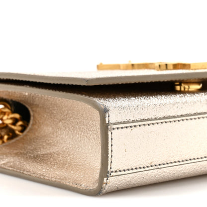 Metallic Calfskin Small Classic Monogram Kate Satchel Platine
