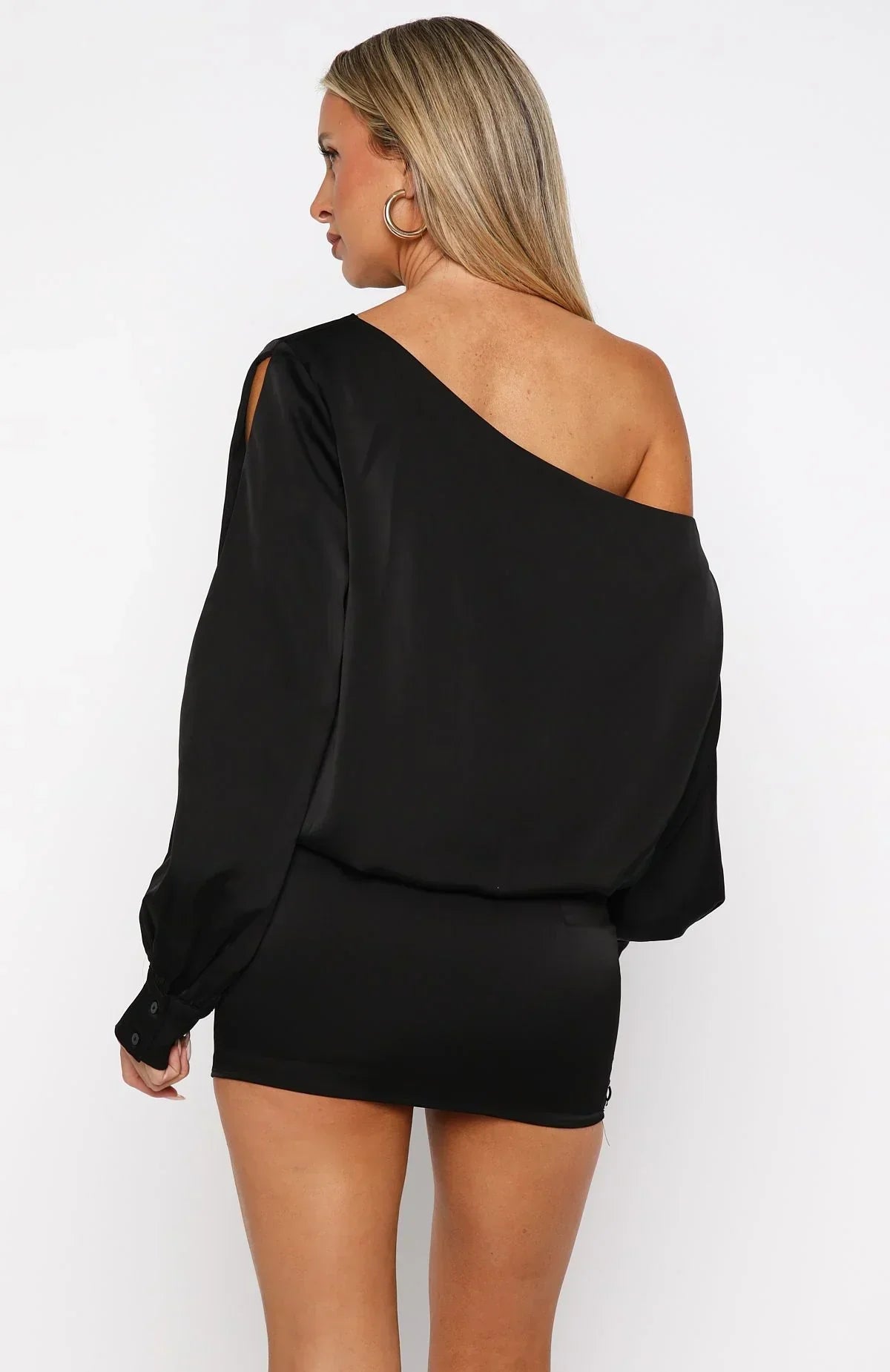 Love Letter Long Sleeve Mini Dress Black