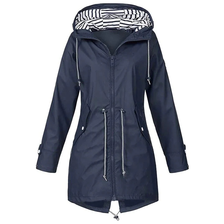 Classic Stylish Waterproof Outdoor Rain Jacket with Hood for Women | Great for Outdoor Activities