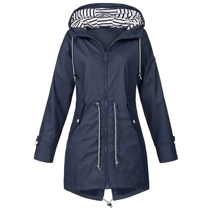 Classic Stylish Waterproof Outdoor Rain Jacket with Hood for Women | Great for Outdoor Activities