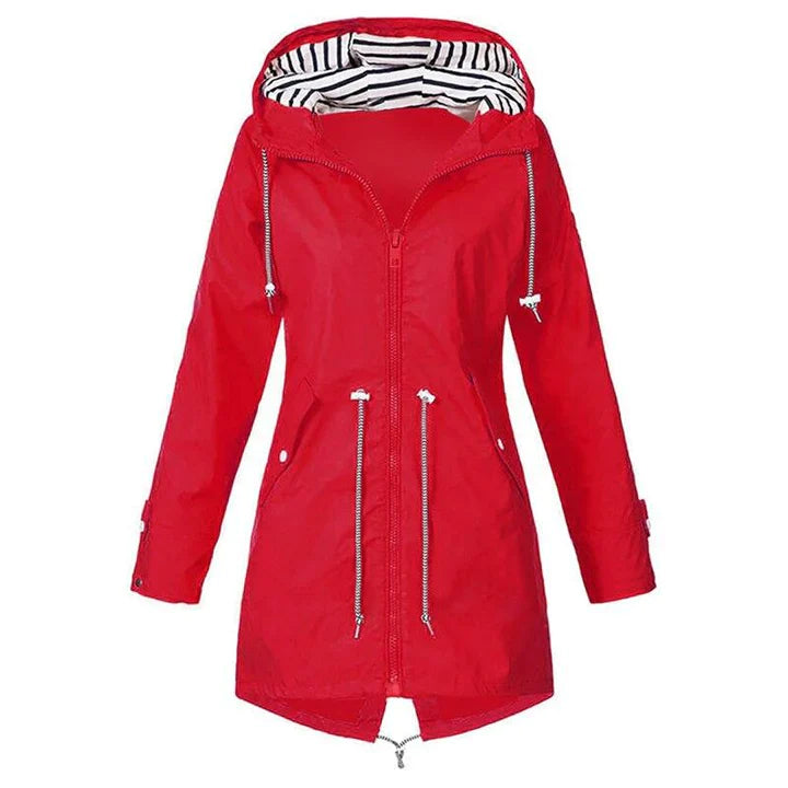 Classic Stylish Waterproof Outdoor Rain Jacket with Hood for Women | Great for Outdoor Activities
