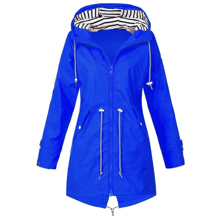 Classic Stylish Waterproof Outdoor Rain Jacket with Hood for Women | Great for Outdoor Activities