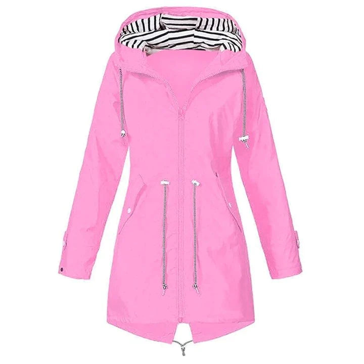 Classic Stylish Waterproof Outdoor Rain Jacket with Hood for Women | Great for Outdoor Activities
