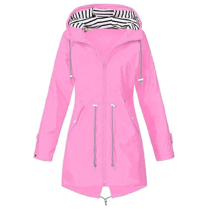 Classic Stylish Waterproof Outdoor Rain Jacket with Hood for Women | Great for Outdoor Activities