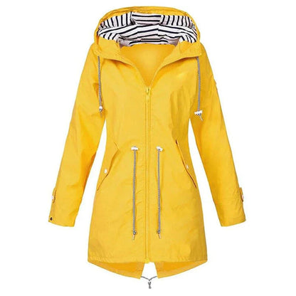 Classic Stylish Waterproof Outdoor Rain Jacket with Hood for Women | Great for Outdoor Activities