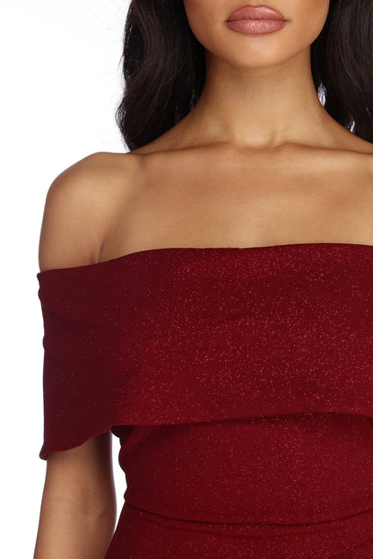 Aubrielle Formal Glitter Mini Dress