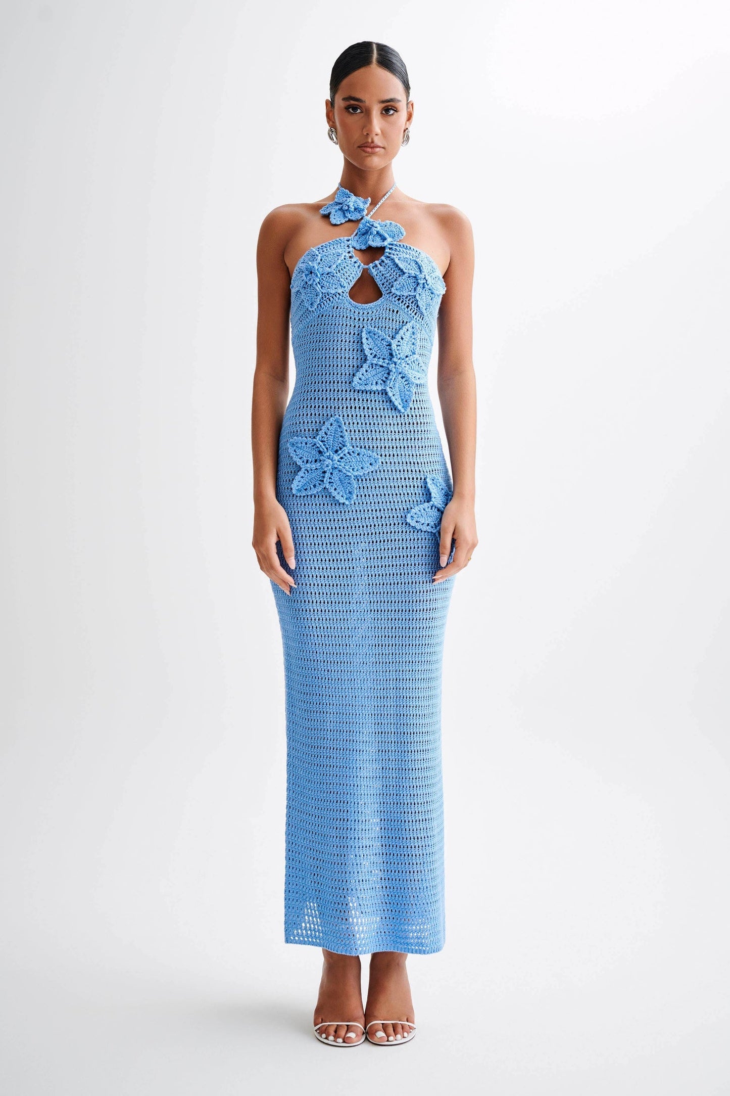 Beverly Floral Appliqu茅 Crochet Maxi Dress