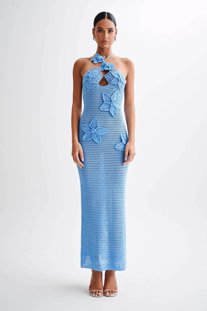 Beverly Floral Appliqu茅 Crochet Maxi Dress