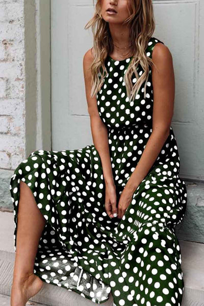Vestido de lunares con cuello redondo (5 colores)
