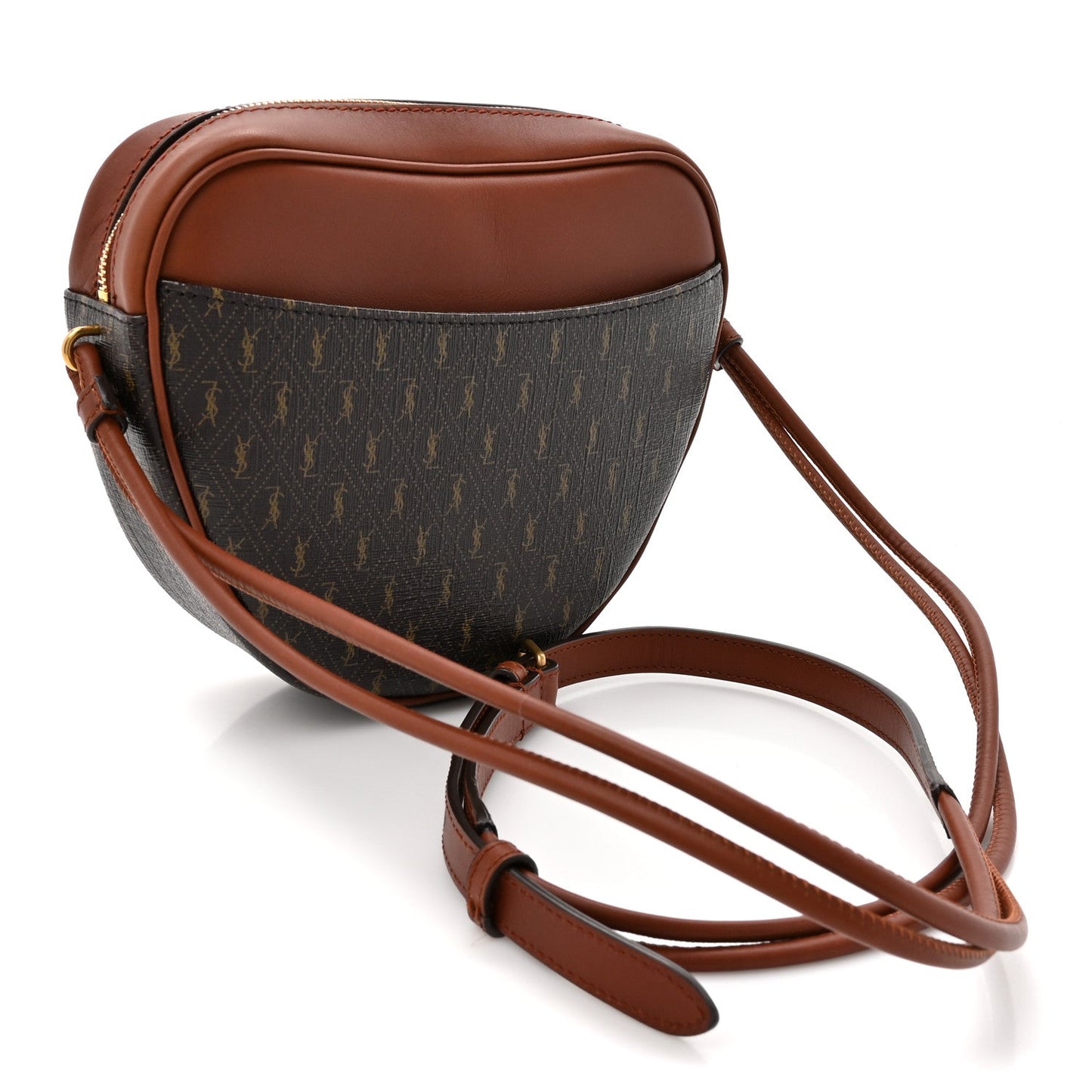 Canvas Smooth Calfskin Le Monogramme Coeur Crossbody Chestnut
