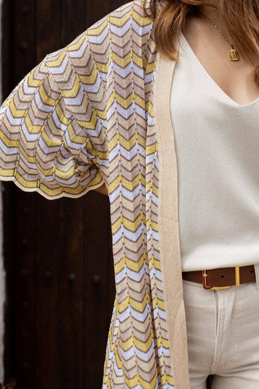 chaqueta estampada con mangas acampanadas