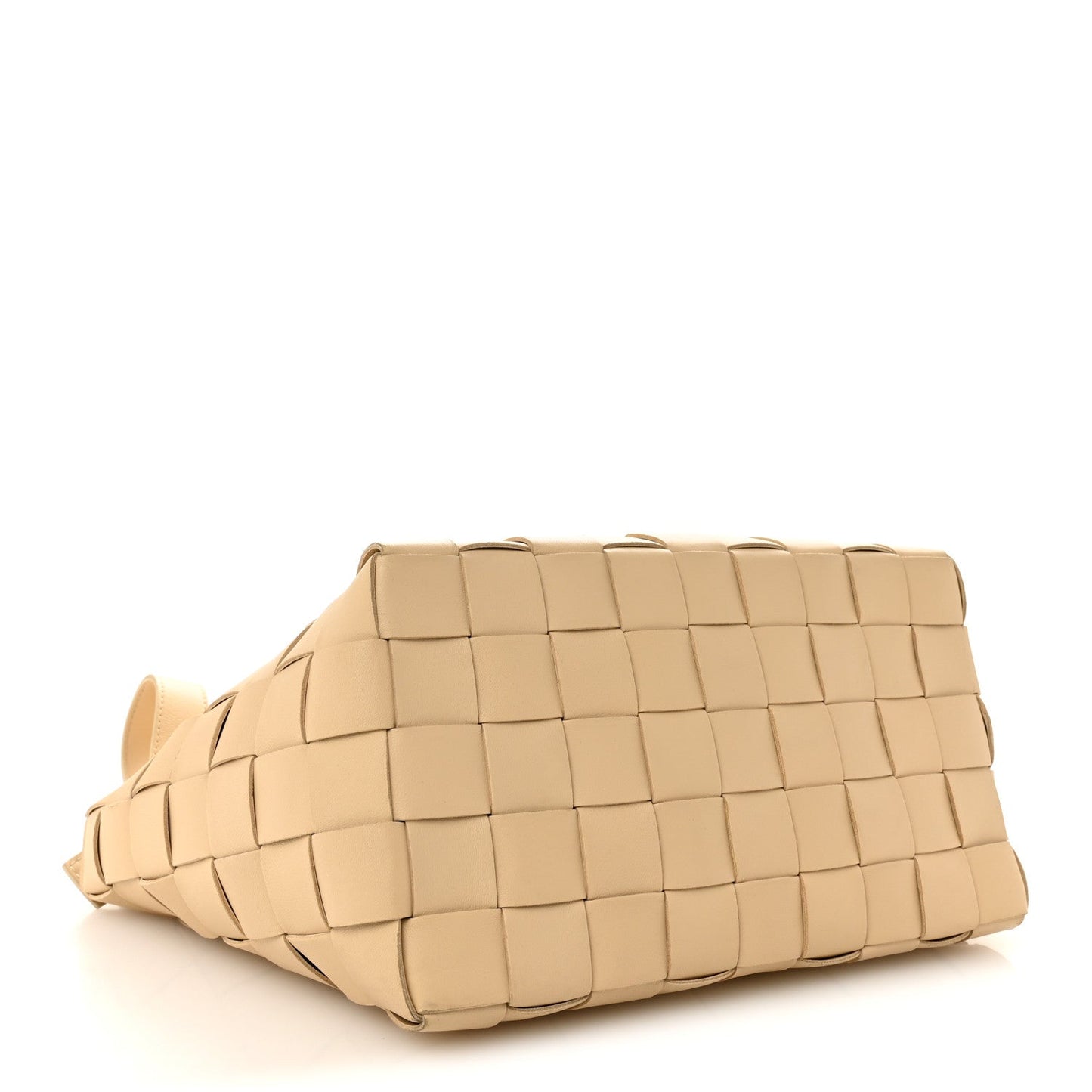 Lambskin Maxi Intrecciato Bowling Cassette Shoulder Bag Porridge