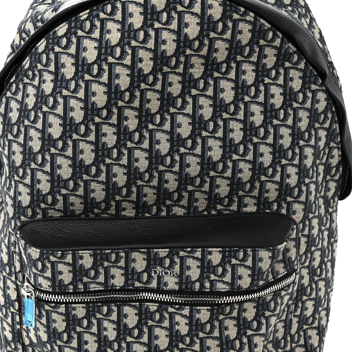 Oblique Calfskin Rider Backpack Beige Black