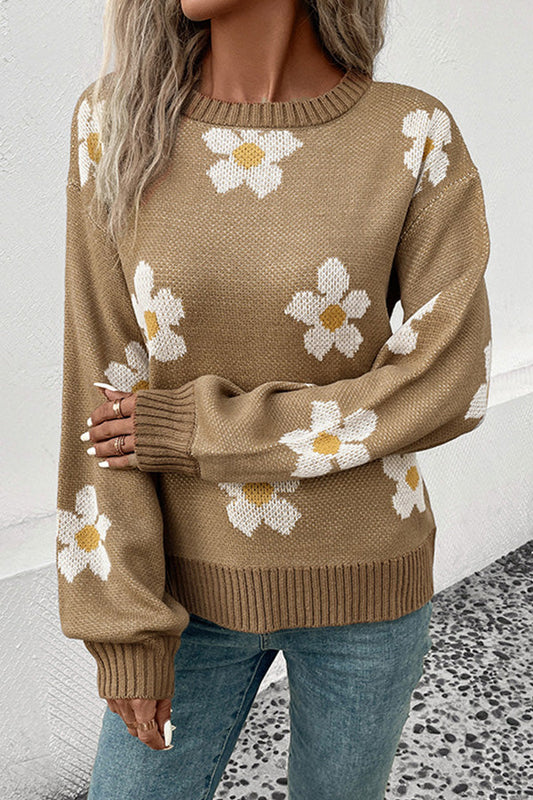Nuevo suéter jacquard de manga larga de moda de otoño e invierno.