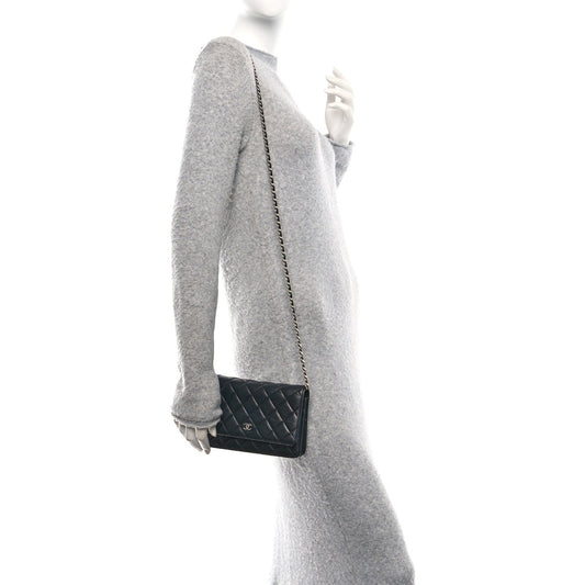 Caviar Quilted Wallet On Chain WOC Black