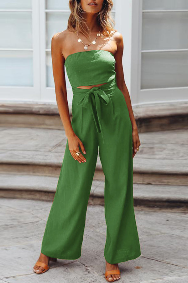 Mono informal sin tirantes con top de tubo sexy de moda de verano