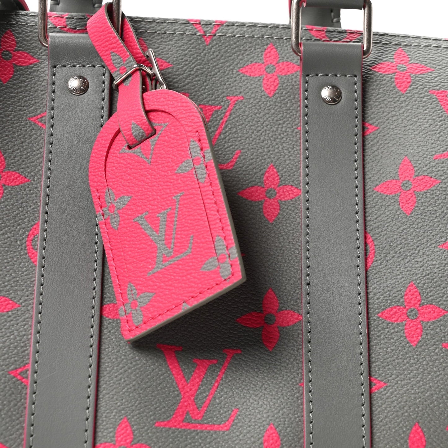 Monogram Glow Up Keepall Bandouliere 35 Grey Pink