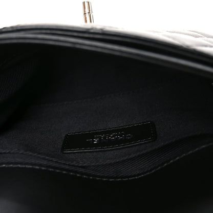 Calfskin Quilted CC Uniform Flap Belt Bag Black