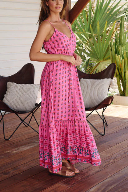 Vestido Avila con estampado romántico de frambuesa
