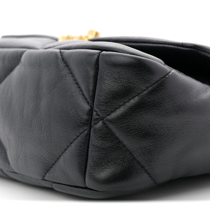 Lambskin Quilted Medium Chanel 19 Flap Black