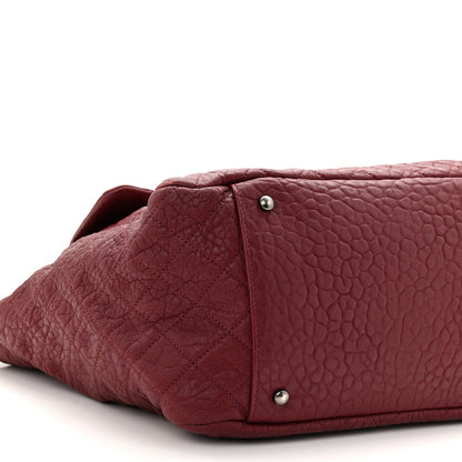 Crumpled Lambskin Quilted Large Tote Burgundy