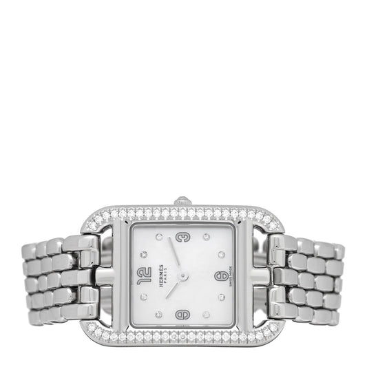Stainless Steel Diamond Bezel Mother of Pearl 23mm Cape Cod Quartz Watch