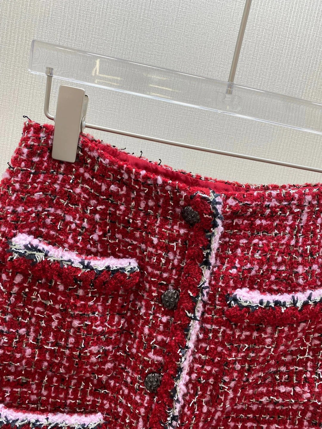 CHANEL 25S RED TWEED FOUR-POCKET SKIRT 314